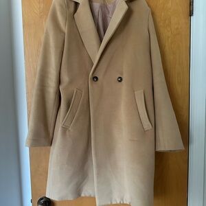 Women’s Tan Double-Breasted Coat
